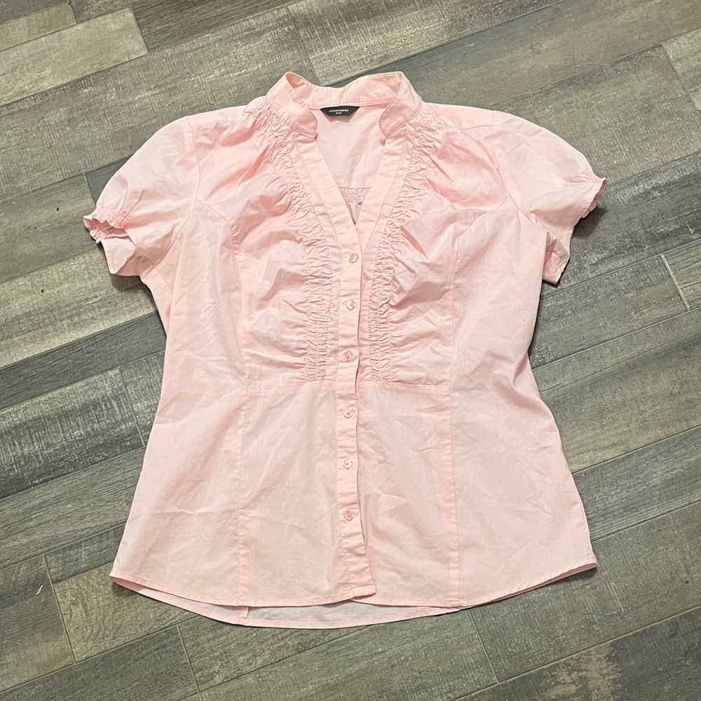 Denver Hayes Soft Pink Ruffled Button Down Shirt - Picture 5 of 10